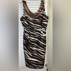 Kate Spade Joselle Zebra animal print beaded women’s dress